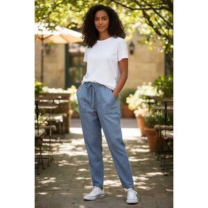 Splendid Lyocell Chambray Jogger Pants Women’s XL Light Blue Soft Tencel